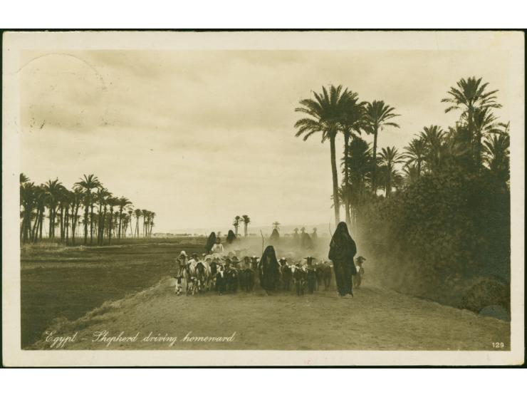 1931, Landungsfahrt nach Ägypten, ägyptische Post, Palästina-Rundfahrt mit Sonderstempel “PORT SAID” und Bestätigungsstempel,