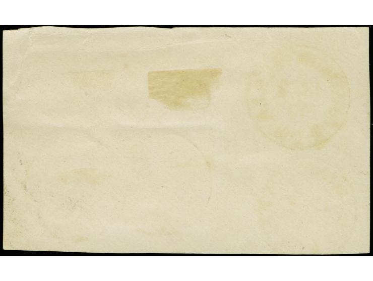 Innendienstmarke 10 Gr. grau im waagerechten Paar je mit handschriftlicher Entwertung “Constantinopel 13/12 70” und waagerech