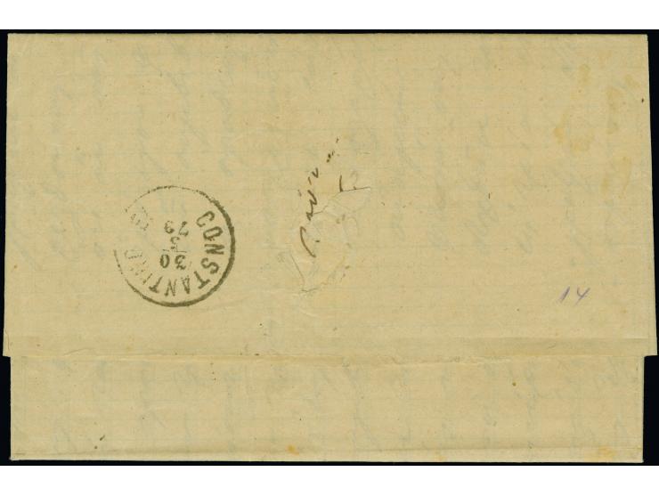 1879 (May 27), folded letter to Constantinople, franked with 10 sld. blue, Fine Print, tied by neatly-struck Filipopoli c.d.s