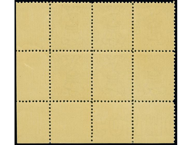 1905-13, 4 d. yellow-bistre, variety “Inverted wmk. Crown over A”, perf. 11, an unused corner margin block of six, fresh and 
