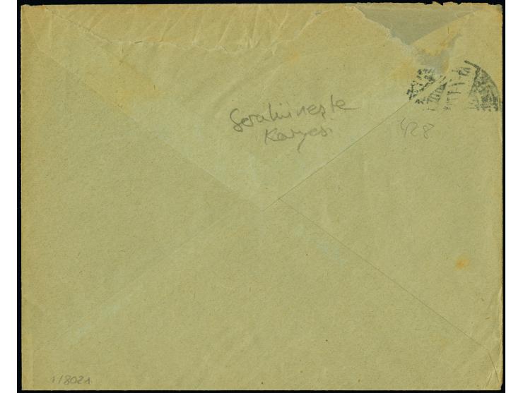 "SERAKENISHTE KARYESI POSTA SHUBESI" (Coles-Walker 38) clear all arabic cancel on Ottoman 1 Pia. postal stationery envelope, 