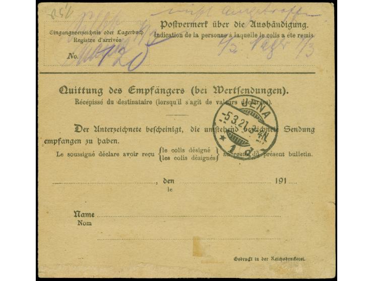 Germania mit hellgrüngrauem Netzunterdruck 2 Mark auf 35 Pfennig mit Spitzen nach oben, sauber mit Kork-Balkenkreuzstempel al