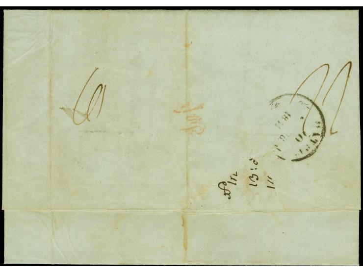 "AGENZIE DEL LLOYD AUSTRIACO/ Ancona" neben rotem L1 "ANCONA" auf komplettem Faltbrief in griechischer Sprache nach Patras, m