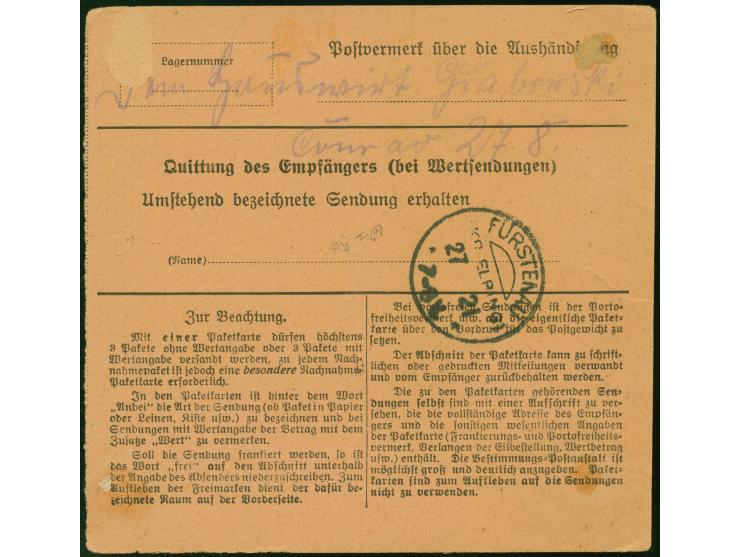 Germania mit lebhaftlilagrauem Netzunterdruck 3 Mark auf 7½ Pfennig mit Spitzen nach oben, sauber mit siebenstrahligem Kork-S