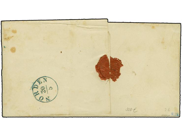 1 Ggr. auf meergrün, voll- bis breitrandige rechte untere Bogenecke mit Reihenzähler "12", mit Ra2 "PAPENBURG 10 MAI", auf Br