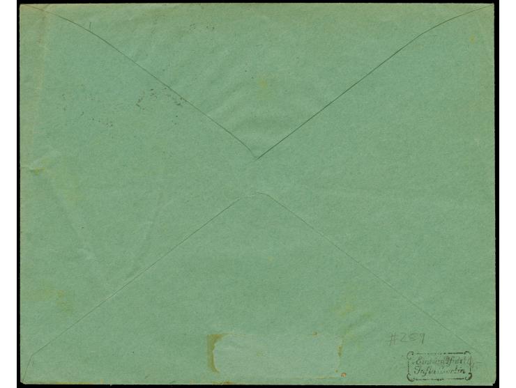 “Braunsdorf über Praust (Freie Stadt Danzig)” violetter Rahmenstempel klar auf Drucksachen-Umschlag mit Oberrandstück Staatsw