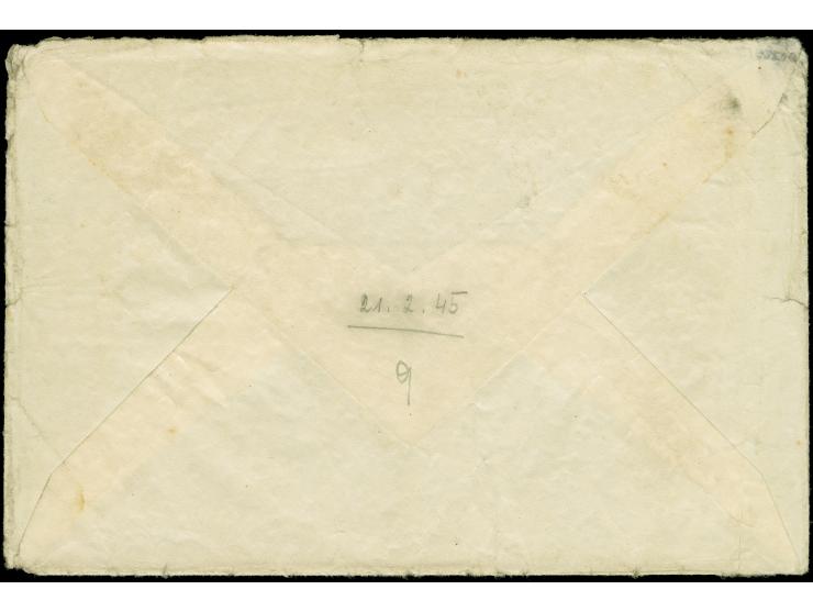 JERSEY: 1945, Heimat-Front, Briefkuvert mit vollem Inhalt ab “TETSCHEN-BODENBACH 2 4.1.45-10” an die Feldpostnummer “34809A” 