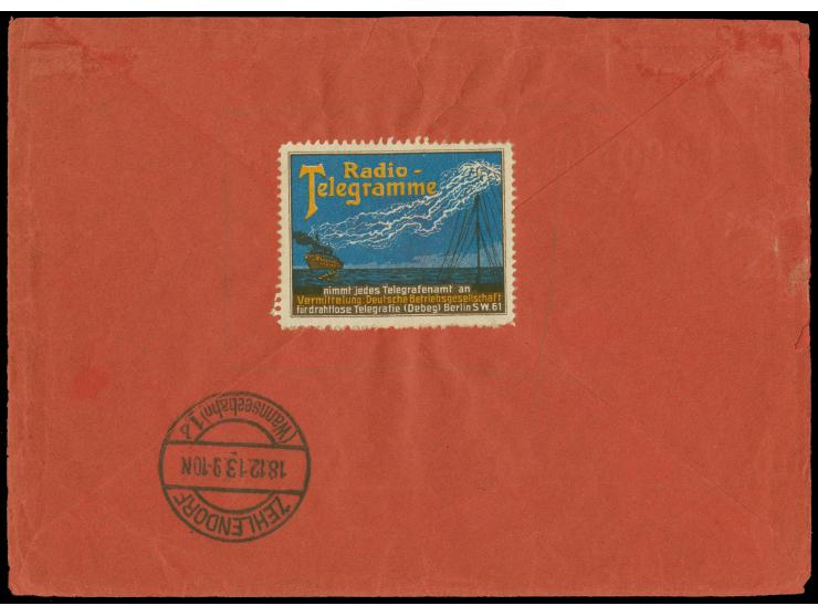 Ozean-Briefe: 1913, “DSP OST-AFRIKANISCHE-HAUPTLINIE *n 10.12.13” (Dampfer General) zweimal klar auf R-Vordruckbrief “Ozean-B