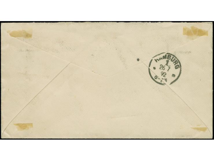 1892, unfrankierter Vordruckbrief aus Port De Paix mit Leitvermerk “Kehrwieder” sowie handschriftlichem Aufgabevermerk “D.S. 