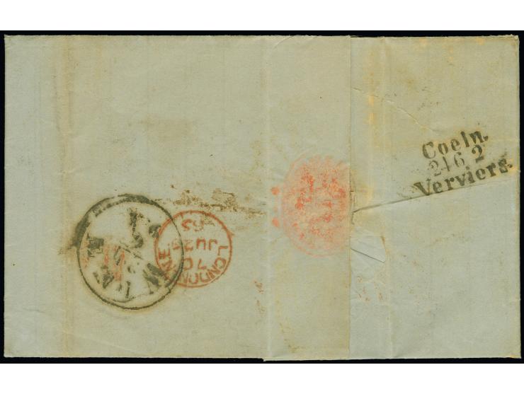 1866, "WeitFranco 14" L1 in rot mit Österreich 15 Kr. hellbraun und 10 Kr. blau auf Brief aus WIEN 21/6/65 mit nebengesetztem