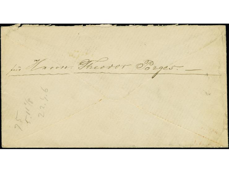 1874, "W.Fr. / 8 x." in violett vorderseitig auf Brief mit Österreich 10 Kr. blau und 3 Kr. grün entwertet “WIEN 23/11/74” na