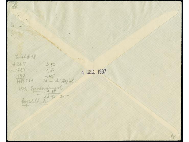 1924, Staatswappen 10 Pfg., rechtes Seitenrandstück mit HAN “134” mit Zufrankatur mit Sonderstempel “DANZIG &nbsp;DANZIGER LE