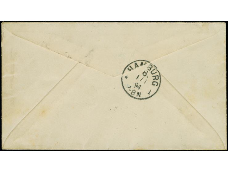 “BAVARIA HAMBURG” violetter Siegelstempel mit handschriftlichem Datum vom 28.11.93" übergehend auf Freimarke Königin Wilhelmi