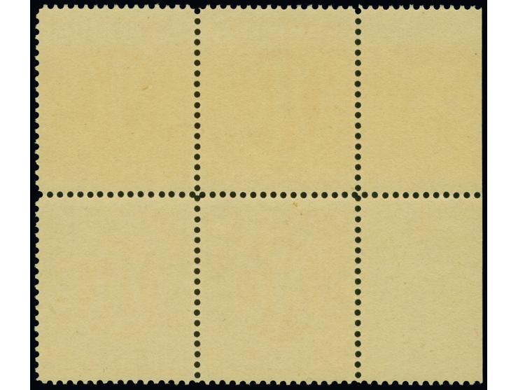 1945, AM Post 6 Pf im Viererblock vom linken Seitenrand mit Passerkreuz in Zähnung G, Fotoattest Hettler BPP einwandfrei