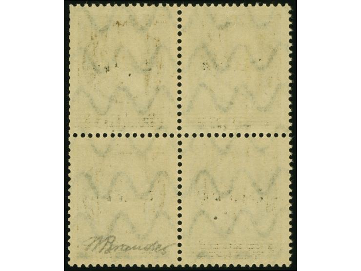 1920, unverausgabte Ludwig 3 Pfg., im Viererblock, Felder 47-48 und 57-58, linke obere Marke mit Aufdruckfehler “oberste Gitt