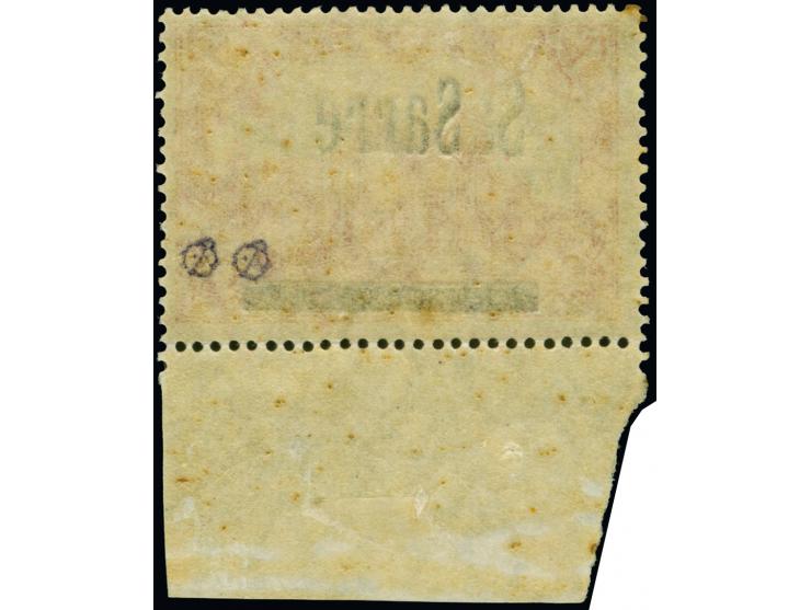 1 M. mit 1-1,1 mm breiter senkrechter Papierfalte, sauber gestempelt, tadellos. Eine markante Abart. Kurzbefund Bernhard BPP 