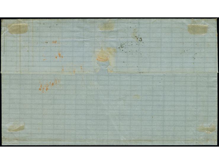 1870, 80 c. rose, horizontal strip of three of fresh colours and with ample to large margins, tied by GC “532 with adjacent c