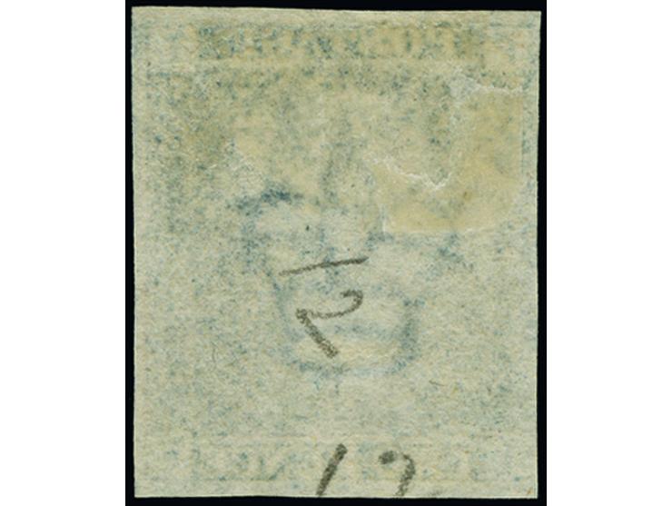 1858, 2d. blue, Imprimatur, plate 12, TF, imperforate with large margins all round, very fine and fresh. (S.G.Cat. GBP 4.750)