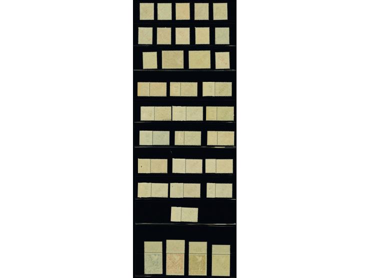 1948, Schwarzaufdruck 2 Pfg.-5 RM. und Rotaufdruck 2 Pfg.-2 M., kpl., Schwarzaufdruck kpl. mit Oberrand (60 Pfg. dort mit Haf