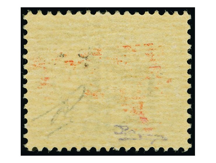 1943, 25C., von Aufdruckfeld 14 mit Aufdruckfehler “D von Deutsche unten offen", ungebraucht, sehr selten mit einer Auflage v