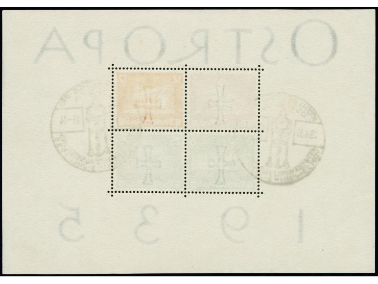 1936, Ostropa-Block, mit sauberem Ersttagssonderstempel der Ausstellung, einwandfrei, Fotoattest Schlegel BPP (1991)
