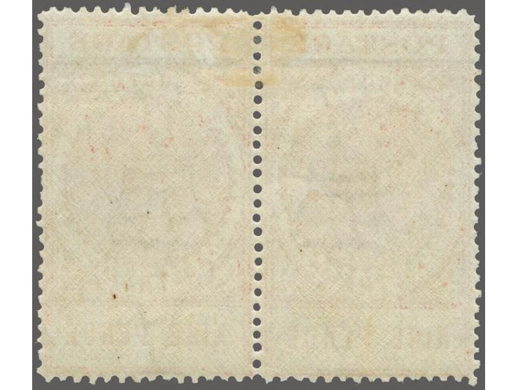 Long Stamps - Thick Postage 1906/12: 9 d. deep lake on thin paper, wmk. Crown over SA, perf. 12½, an unused pair, variety "Wa