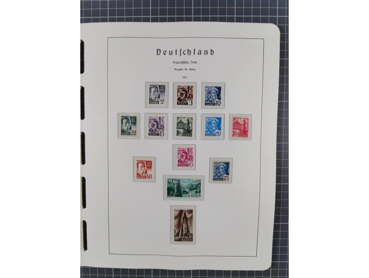 1945/49, in den Hauptnummern komplette postfrische Sammlung inkl. Blocks, gute Erhaltung, auf Vordruckblättern