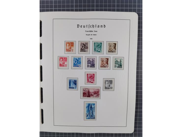 1945/49, in den Hauptnummern komplette postfrische Sammlung inkl. Blocks, gute Erhaltung, auf Vordruckblättern