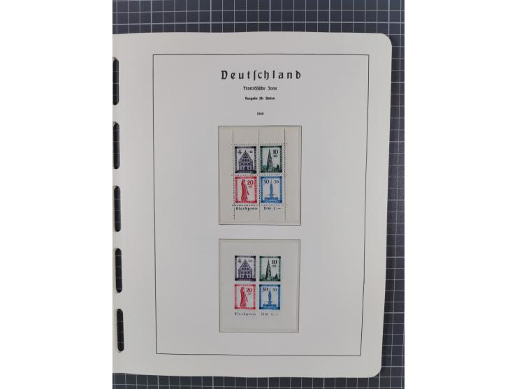 1945/49, in den Hauptnummern komplette postfrische Sammlung inkl. Blocks, gute Erhaltung, auf Vordruckblättern
