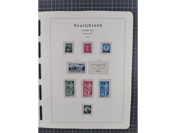 1945/49, in den Hauptnummern komplette postfrische Sammlung inkl. Blocks, gute Erhaltung, auf Vordruckblättern