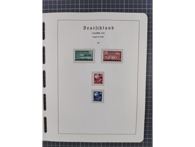 1945/49, in den Hauptnummern komplette postfrische Sammlung inkl. Blocks, gute Erhaltung, auf Vordruckblättern