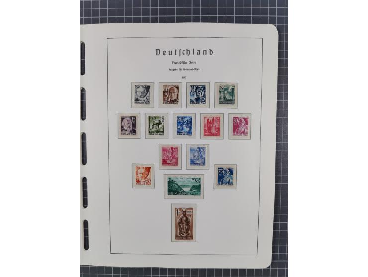 1945/49, in den Hauptnummern komplette postfrische Sammlung inkl. Blocks, gute Erhaltung, auf Vordruckblättern