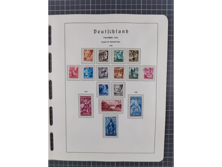 1945/49, in den Hauptnummern komplette postfrische Sammlung inkl. Blocks, gute Erhaltung, auf Vordruckblättern
