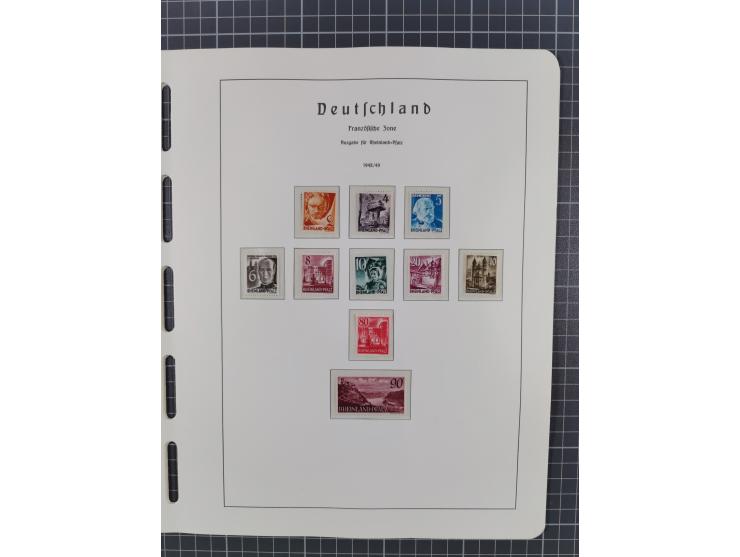1945/49, in den Hauptnummern komplette postfrische Sammlung inkl. Blocks, gute Erhaltung, auf Vordruckblättern
