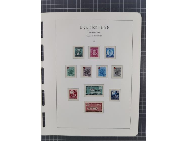 1945/49, in den Hauptnummern komplette postfrische Sammlung inkl. Blocks, gute Erhaltung, auf Vordruckblättern