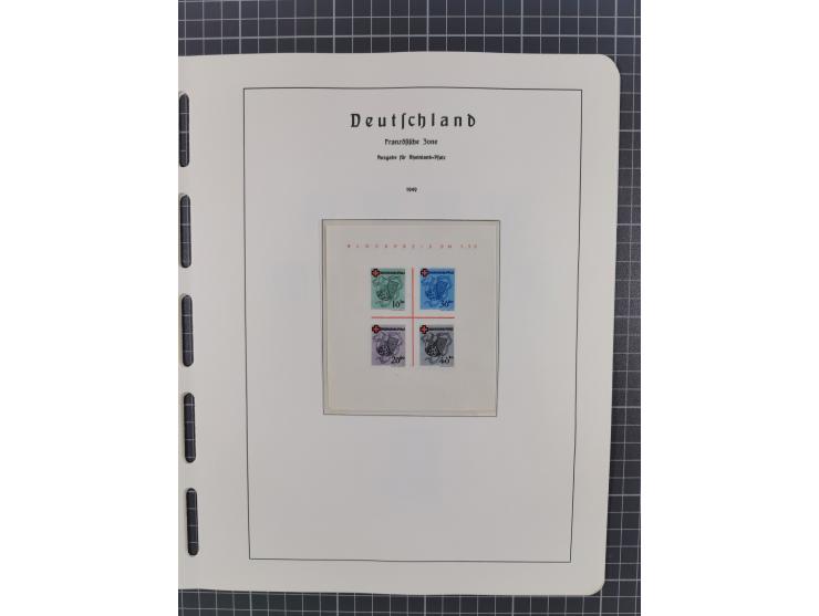 1945/49, in den Hauptnummern komplette postfrische Sammlung inkl. Blocks, gute Erhaltung, auf Vordruckblättern