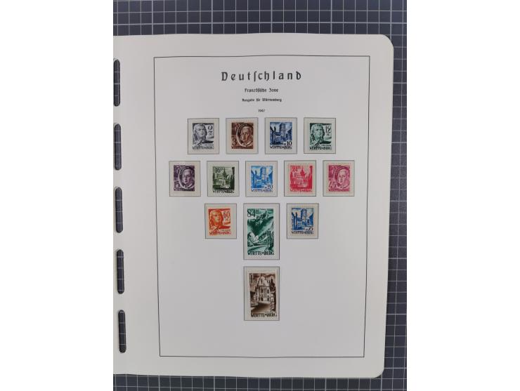 1945/49, in den Hauptnummern komplette postfrische Sammlung inkl. Blocks, gute Erhaltung, auf Vordruckblättern