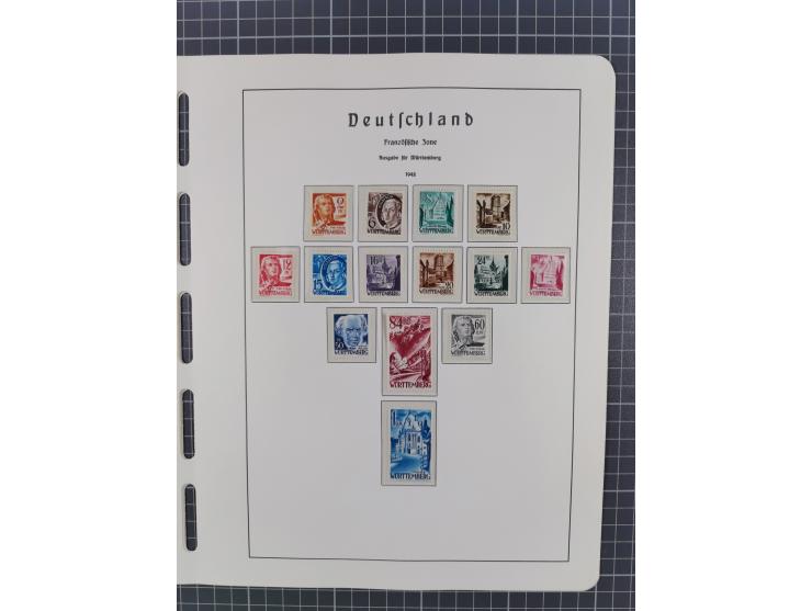 1945/49, in den Hauptnummern komplette postfrische Sammlung inkl. Blocks, gute Erhaltung, auf Vordruckblättern
