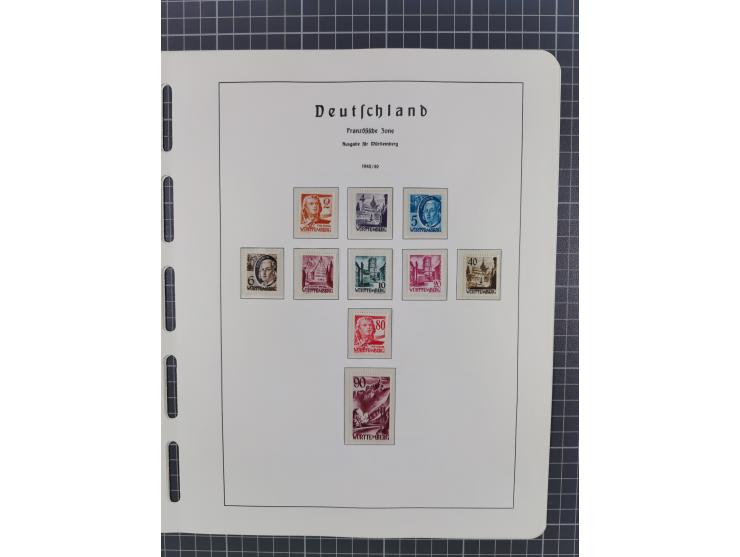 1945/49, in den Hauptnummern komplette postfrische Sammlung inkl. Blocks, gute Erhaltung, auf Vordruckblättern