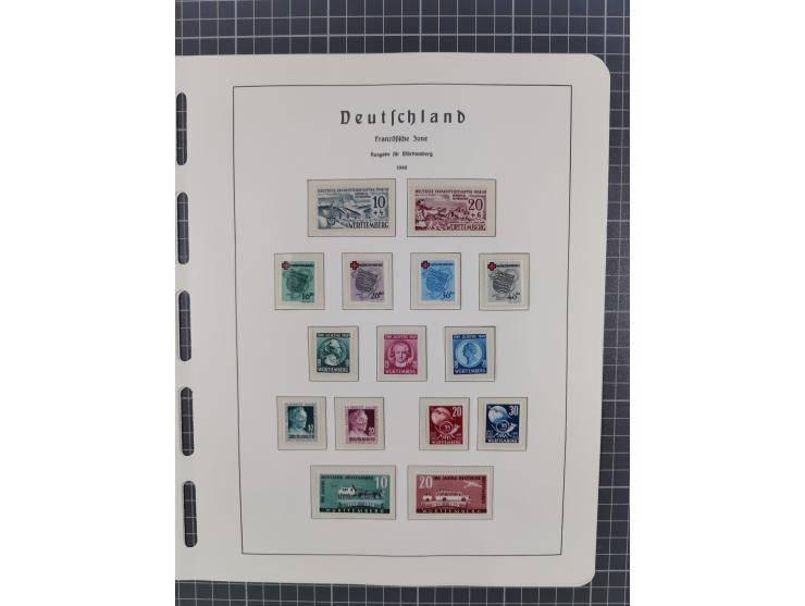 1945/49, in den Hauptnummern komplette postfrische Sammlung inkl. Blocks, gute Erhaltung, auf Vordruckblättern