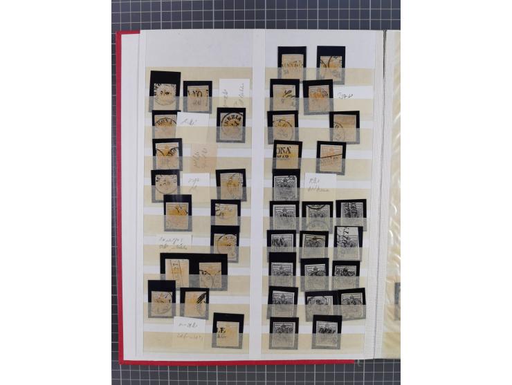 1850/64, interessante Partie von einigen hundert gestempelten Werten, dabei Mi. 1 (23), 2 (25), 6 (19), 7(9), 14(13), etc.