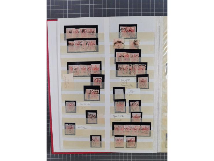 1850/64, interessante Partie von einigen hundert gestempelten Werten, dabei Mi. 1 (23), 2 (25), 6 (19), 7(9), 14(13), etc.