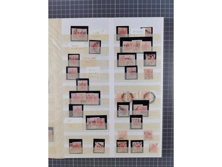 1850/64, interessante Partie von einigen hundert gestempelten Werten, dabei Mi. 1 (23), 2 (25), 6 (19), 7(9), 14(13), etc.