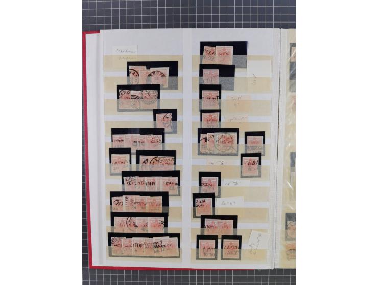 1850/64, interessante Partie von einigen hundert gestempelten Werten, dabei Mi. 1 (23), 2 (25), 6 (19), 7(9), 14(13), etc.