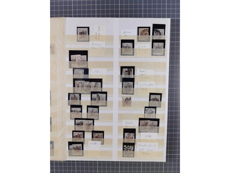 1850/64, interessante Partie von einigen hundert gestempelten Werten, dabei Mi. 1 (23), 2 (25), 6 (19), 7(9), 14(13), etc.