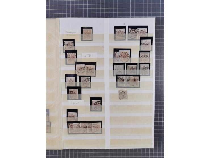 1850/64, interessante Partie von einigen hundert gestempelten Werten, dabei Mi. 1 (23), 2 (25), 6 (19), 7(9), 14(13), etc.