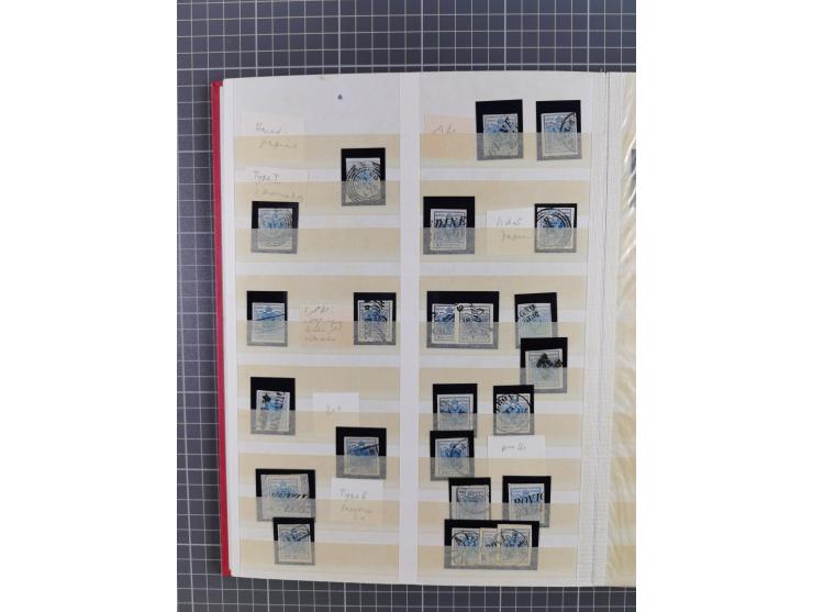 1850/64, interessante Partie von einigen hundert gestempelten Werten, dabei Mi. 1 (23), 2 (25), 6 (19), 7(9), 14(13), etc.