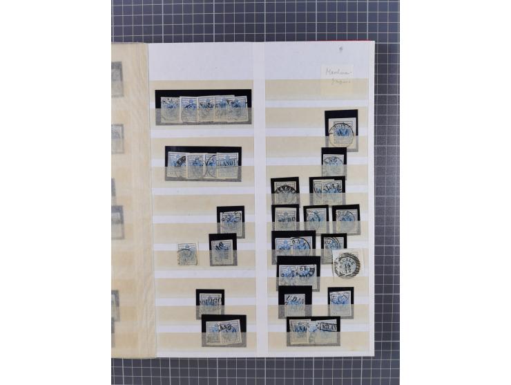 1850/64, interessante Partie von einigen hundert gestempelten Werten, dabei Mi. 1 (23), 2 (25), 6 (19), 7(9), 14(13), etc.