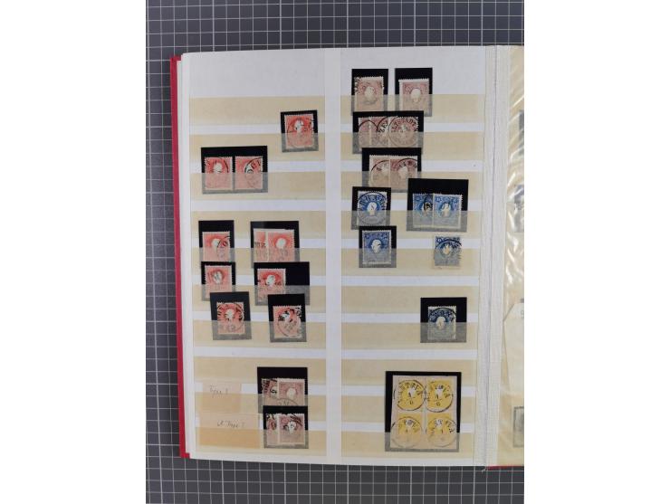 1850/64, interessante Partie von einigen hundert gestempelten Werten, dabei Mi. 1 (23), 2 (25), 6 (19), 7(9), 14(13), etc.