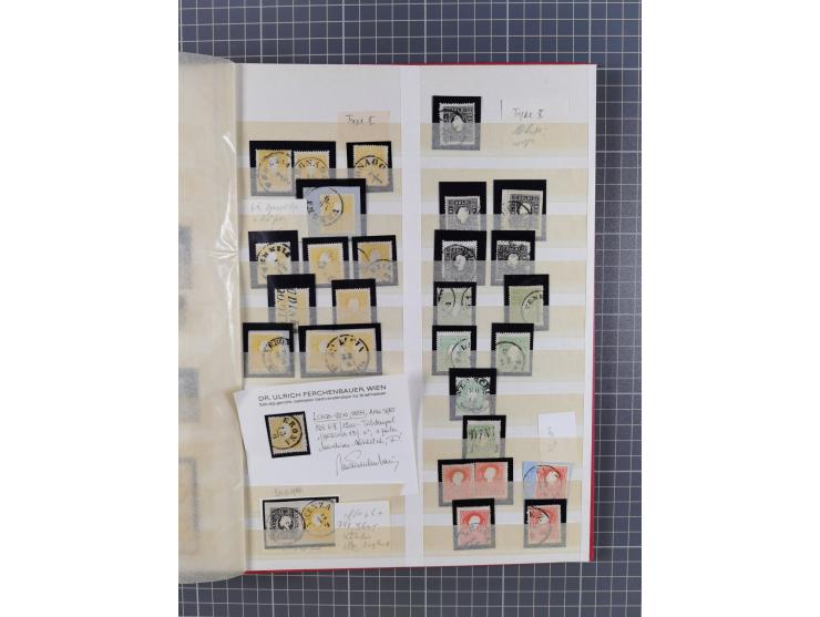 1850/64, interessante Partie von einigen hundert gestempelten Werten, dabei Mi. 1 (23), 2 (25), 6 (19), 7(9), 14(13), etc.